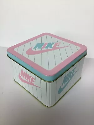 Vintage 1986 Nike Baby Shoe Tin - Box Only - Blue Pink Footlocker Gift Metal • $19.99