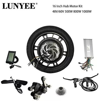 16 Inch 48V 60V Motorcycle Hub Motor Conversion Kit For Electric Bike 1000W Set • $274.10