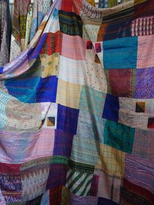 £74.99 • Buy Fairtrade King Size Silk Patchwork Bedspread Kantha Stitch Quilt Throw SP11