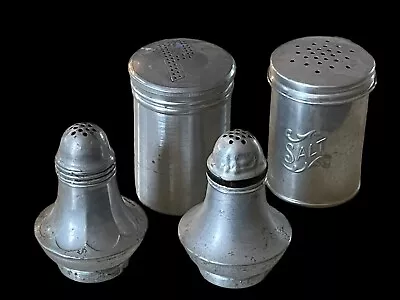 Vintage Aluminum Tin Salt And Pepper Shakers MCM Mid Century Modern • $11.99