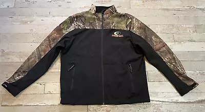 Mossy Oaks Break Up Camo & Black Jacket Full-Zip Softshell Men's L Hunting • $17.95