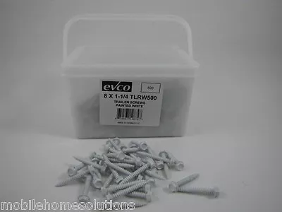 Mobile Home RV Parts 500ct #8 X 1.25  Hex Head White Screws Door Window & Vent • $29.95