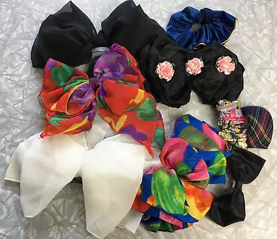 Lot Of 9 Vintage 80's/90's Teen Girl Preppy Large Silky Bow Barrettes • $22.17