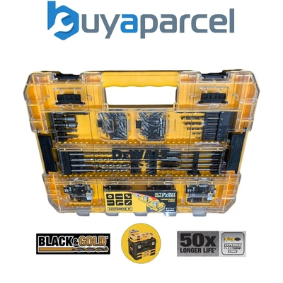 £59.99 • Buy Dewalt 185 PC Extreme Torsion Black Gold Screwdriver Drill Bit Set Tough Tstak