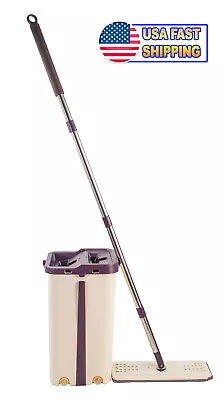 Small Self Cleaning Drying Wringing Mop Bucket System Flat Floor + Microfiber • $32.95