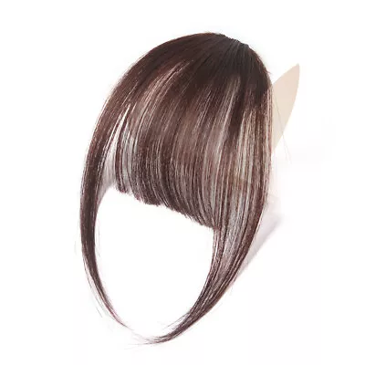 Thin Neat Air Bangs 100% Human Hair Extensions Clip In On Fringe Front Hairpiece • $7.67