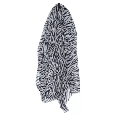 Lady Long Chiffon Scarf Quick Zebra Print Headcrab Hijabs Multipurpose • £8.99