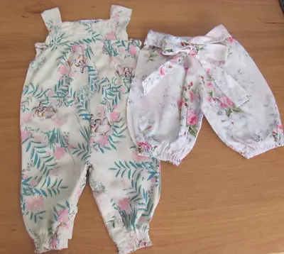 2 X Baby Girl Summer - Disney Baby Play Suit (Thumper) + Sz 0 Floral Pant • $10