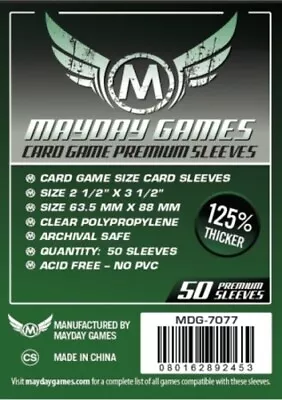 Mayday - Premium Card Sleeves 63.5mm X 88mm 50ct - New • £3.39