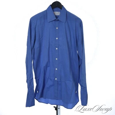 £8.23 • Buy Turnbull & Asser Made In England French Blue End On End French Cuff Shirt 16 NR