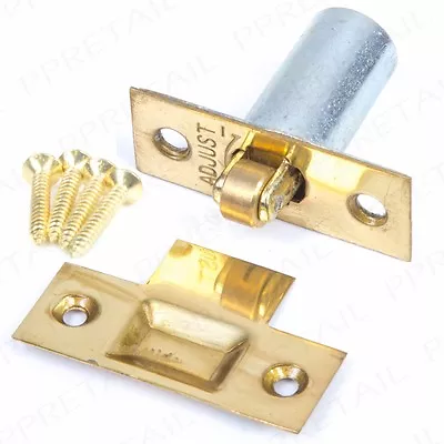 £7.10 • Buy ADJUSTABLE ROLLER CATCH Internal Door Latch BRASS Spring Ball Mortice + Fixings