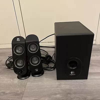 Logitech X-230 Home Theatre Or Computer Speakers. Stereo & Sub Woofer • £6.50