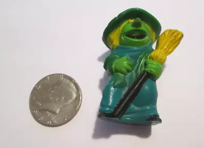 THE Muppets SHOW Green Witch WITH Broom Rubber Figure Halloween VINTAGE Rare • $32