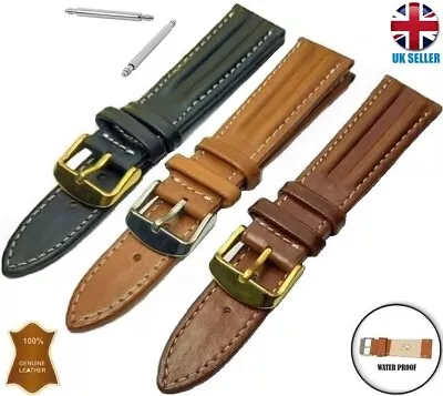 £5.99 • Buy Italian Leather Handmade Watch Strap Band Black Brown Tan 16-18-20-22-24mm