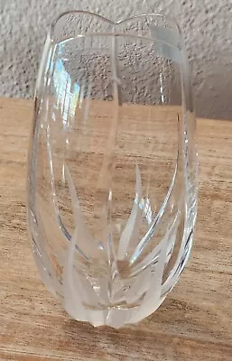 MIKASA Vase FlameDesign Tulip Shaped Flower 6  Clear Yugoslavia  • $22.50