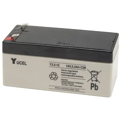 Yucel  12v 3.2Ah (2.8Ah)(3.4ah) Rechargeable BURGLAR ALARM Battery • £17.95