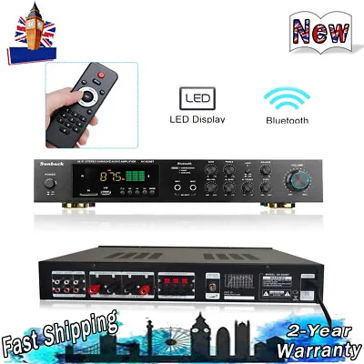 600W Bluetooth Stereo Amplifier Amp HIFI 5 Channel LED Display Remote Control • £74.38