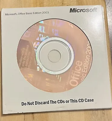 Microsoft Office 2003 Basic Edition With Serial Number NEW SEALED • $21.99