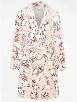 Disney Marie Aristocats Knee Length Fleece Dressing Gown Bath Robe  Soft Peach • £33.95