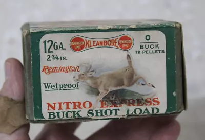Rare Remington Nitro Express Club Whitetail Buck Shotgun Shell Box Empty 2 Piece • $159.99