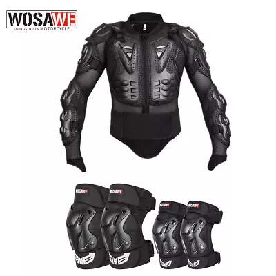 WOSAWE Motorcycle Full Body Armored Motocross Jacket Spine Chest Protective Gear • $68.99