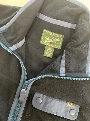 WOOLRICH Men’s Size XL Blue Freece Vest Full Zip With Pocket • $20
