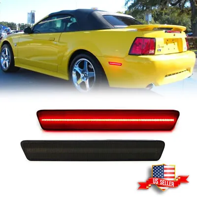 2Pcs Smoked Lens Rear LED Bumper Side Marker Lights For 1999-2004 Ford Mustang • $19.99