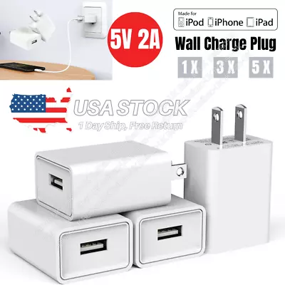 USB Wall Charger Power Adapter Lot For IPhone 8 XR 11 14 Cube Port Charging Plug • $7.56