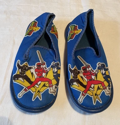 £8.10 • Buy Vintage Mighty Morphin Power Rangers Kids Slippers Blue Ranger Size 2-3 Toddler