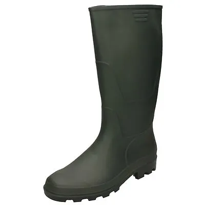 Mens Waterproof Knee High Long Slip On Wellies Rain Wellington Boots Bully • £28.99