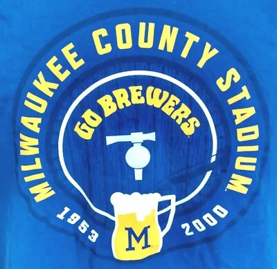 Milwaukee Brewers County Stadium Anniversary T Shirt XL 100 Percent Cotton  • $12.45