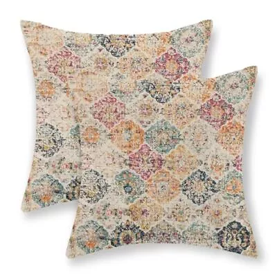 Boho Pillow Covers 18x18 Inch Set Of 2 Vintage Carpet Moroccan 18  X 18  Boho3 • $26.31