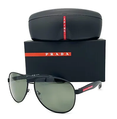 Prada LIFESTYLE PS 53PS DG05X1 Black Rubber  / Polarized Green  62mm Sunglasses • $129.95
