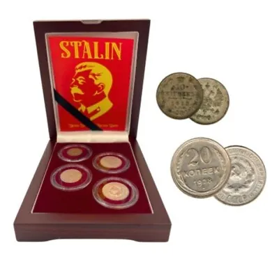 Stalin’s “Death Sentence” Coins: Box Of 4 Russian Silver Coins. Romanov Soviet  • $225
