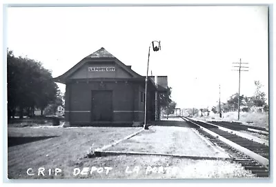 C1960's Crip La Porte City Iowa Vintage Train Depot Station RPPC Photo Postcard • $29.95