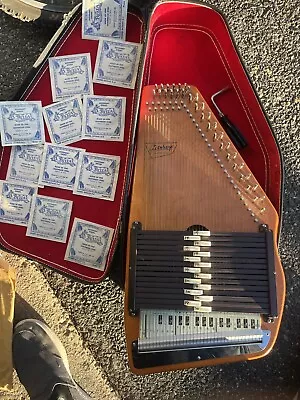 Vintage Autoharp Oscar Schmidt Case Tune Wrench 1970 Booklet UntestedNeed Tuning • $155