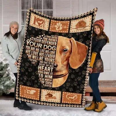Cute Dachshund Dog SOFA BLANKET Christmas Gift Halloween Gift Best Price Us Size • $60.99