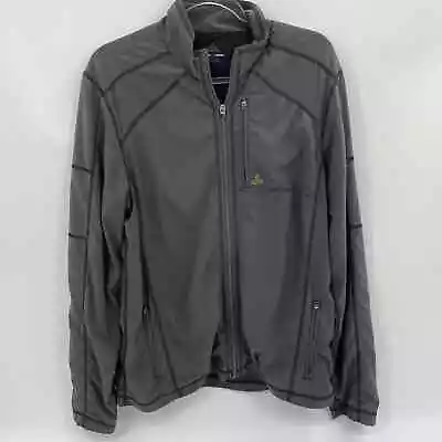 PRANA Jacket Mens Size M Grey Full Zip Lightweight Stretch Pockets Breathe • $24.95