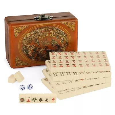 Vintage Mahjong 144 Tiles Rare Chinese Mah-Jong Set Chinese Mahjong With Box • $29.99