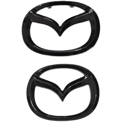 1X Gloss Black Front Grill Emblem And 1X Rear Trunk Badge For Mazda CX-30 20-23 • $45.99