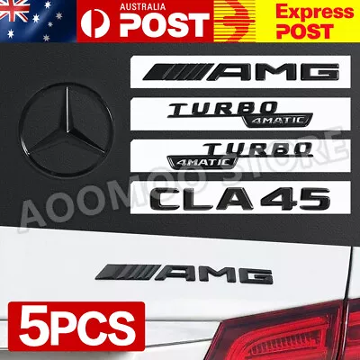 For Benz CLA45 AMG TURBO 4MATIC Rear Star Badge Set C117 W117 Y2013-19 Badges AU • $79.85