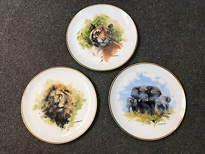 Spink David Shepherd Wedgewood TigerLionElephant Plates • £15