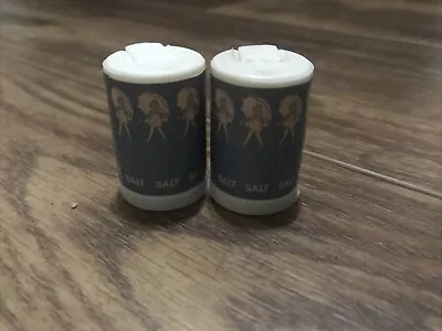 2 X Vintage Mini Tiny Morton Salt Shakers Advertisement Umbrella Girl Decor • $6.99