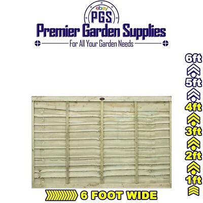 £29.90 • Buy NEW 6ft X 4ft Wooden Premier Larch Lap Pressure Treated Fence Panel 183cmx120cm