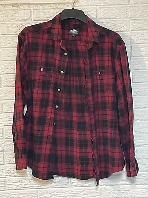 Pacific Outfitters Mens XL Red Plaid Long Sleeve Button Up Flannel Shirt  • $1.99