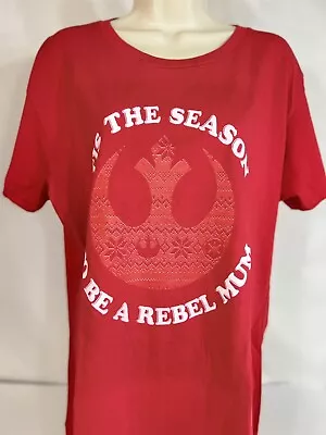 Star Wars Zuni Women T-Shirt Short Sleeve Red Season To Rebel Mum XL Run Smaller • $14.32