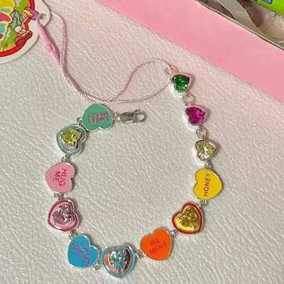 Fashion Love Pendant Oil Enamel Bracelet Sweet Cute Candy Color Heart Bracelet • £3.55