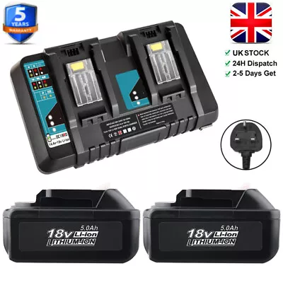 18V For Makita BL1850 18 Volt 5ah LXT Li-Ion Cordless Battery BL1860 BL1830 DC18 • £19.11