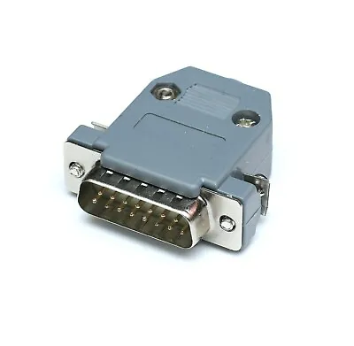 15 Pin Male D-SUB Plug Solder Connector RS232 Serial DB15 DA15 ~  Hood  • £2.49