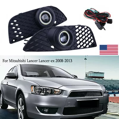 NEW Fog Lights Lamp Bumper Driving Clear&Wiring For 2008~2013 Mitsubishi Lancer • $41.99